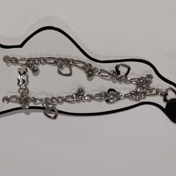 Silver-Tone Heart Anklet with Matching Toe Ring – Boho Festival Jewelry Set - Picture 7 of 9